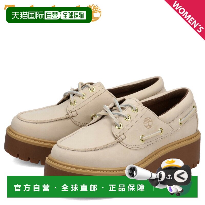 日本直邮Timberland Stone Street 女士船鞋真皮材质厚底米色A6AV