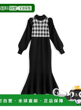 日本直邮日潮 GRL 格子纹美人鱼针织连衣裙 kz263拼接