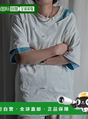 日本直邮PROVOKE 损坏 T 恤 PV-010051 女式短袖圆领剪裁缝制棉质