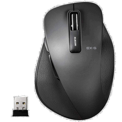 【日本直邮】ELECOM无线鼠标 包接收器 中号 5键配备 黑色M-XGM10