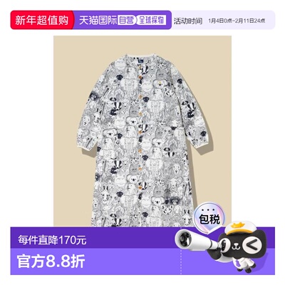 日本直邮日潮 go slow caravan动物/徽章 无领衬衫裙女北面户外