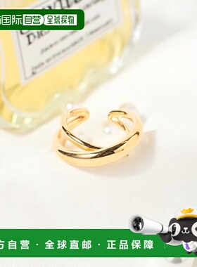 1h可退 日本直邮ISOLATION 女士立体雕刻圆环黄K金镶嵌戒指 64422