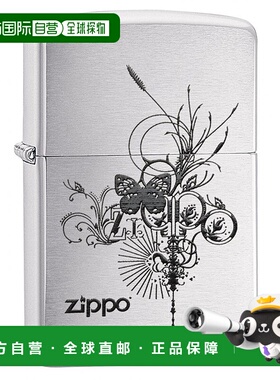 【日本直邮】ZIPPO之宝打火机Butterfly-Artsy银色LOGO和蝴蝶2480