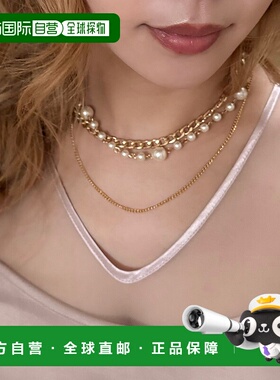 1h可退 日本直邮ROYAL PARTY 女装 三圈珍珠项链 合金材质 复古优