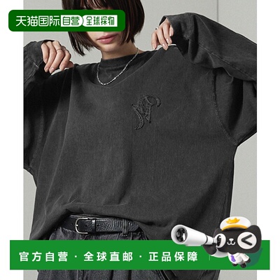 1h可退 日本直邮Alfred Alex 复古风格宽松破洞徽标长袖T恤 AAls6