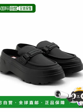 日本直邮Hunter 女士精致探险家厚底乐福鞋/穆勒鞋黑色WFF3103LEA