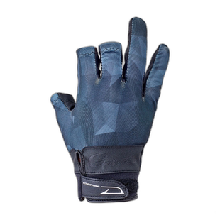 日本直邮Gamakatsu 手套 弹力钓鱼手套 3 切 GM7291 M 黑色多边形