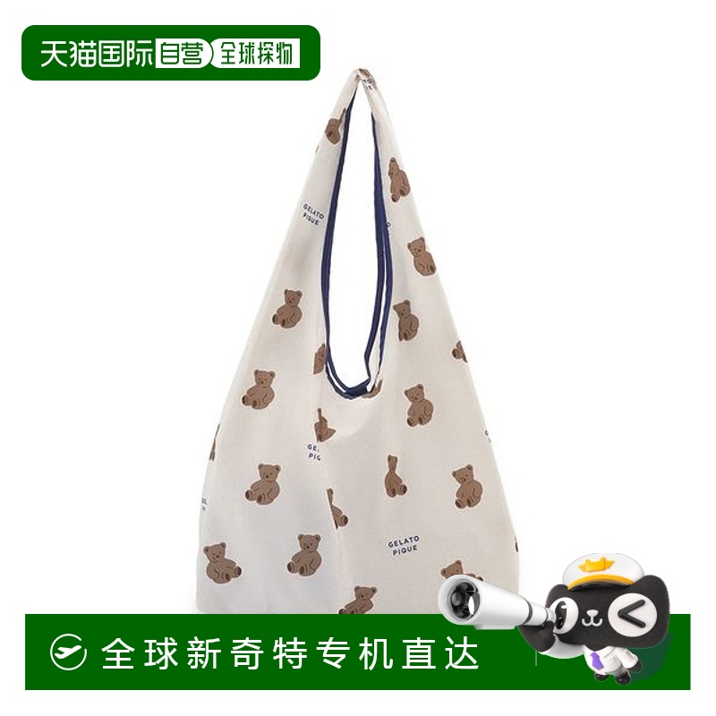 1h可退 日本直邮gelato pique 女士M号熊图案环保袋 可折叠购物袋