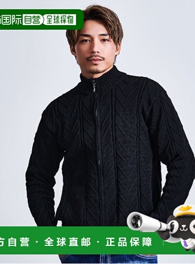 1h可退 日本直邮VIOLA RUMORE 男女同款 立体绞花针织半拉链开衫