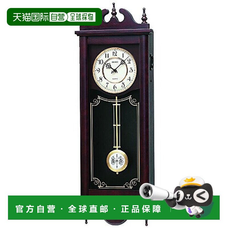 【日本直邮】Seiko Clock 掛鐘 RQ309 茶色 古董風格 室內裝飾