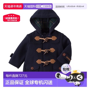 儿童连帽牛角扣粗呢大衣 80cm Navy 日潮跑腿mikihouse