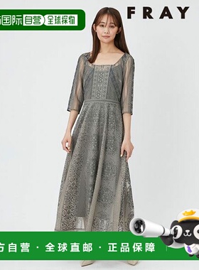 日本直邮FRAY ID 连衣裙装饰面板方形连衣裙长款中袖 fwfo241510