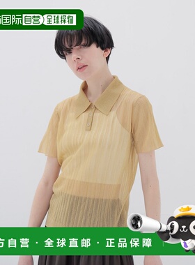 1h可退 日本直邮DRESSLAVE女士闪亮透光随机肋纹POLO衫 91606827