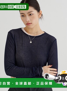 1h可退 日本直邮Whim Gazette 女装 水洗强捻纱 透感圆领长袖T恤