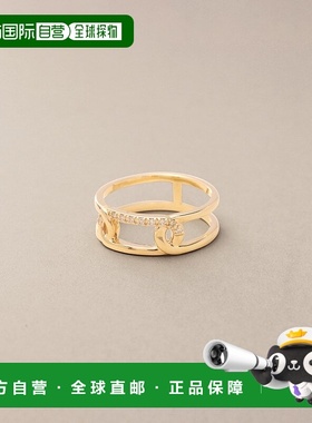 日潮跑腿COCOSHNIK K10 钻石链条图案不对称戒指 405-66346