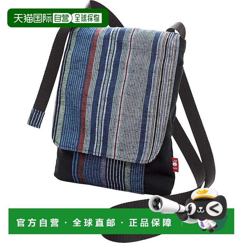 【日本直邮】Cogit  和风小挎包 久留米织 蓝条 16×24cm