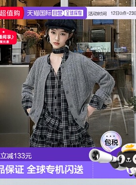 日本直邮日潮 GRL 系带格纹荷叶边衬衫连衣裙ac2618格子