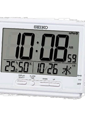 日本直邮Seiko Clock 闹钟 SQ320W 白珍珠 床头 书桌 客厅
