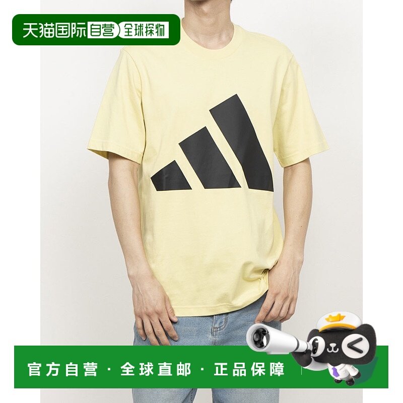 日本直邮阿迪达斯男士 Essentials 大 Logo 短袖T恤 JE8930（黄色