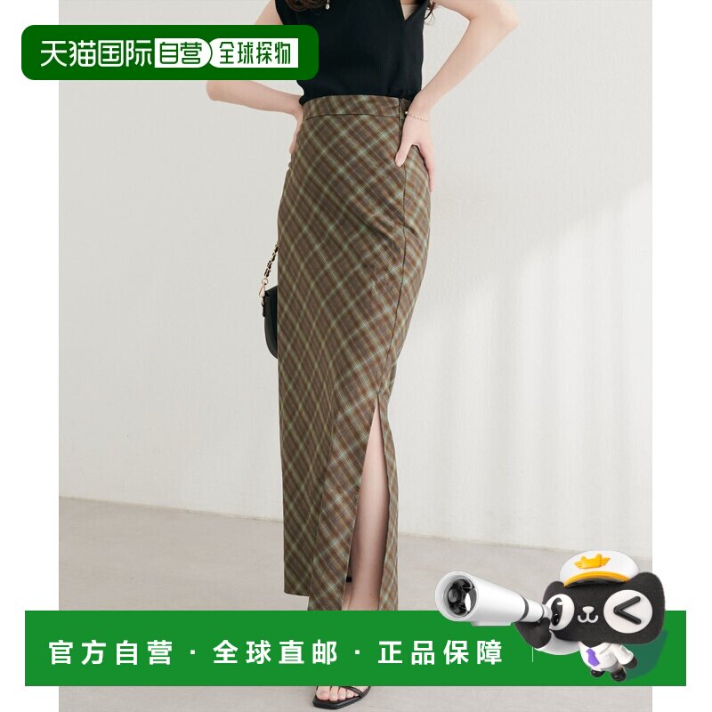 日本直邮natural couture 女士 格纹直筒半裙 0361010730半身裙图片