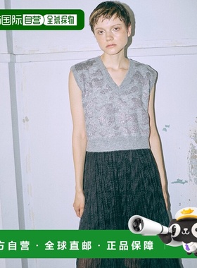 1h可退 日本直邮EN NEUME 女士亮片提花针织背心 96003羊毛