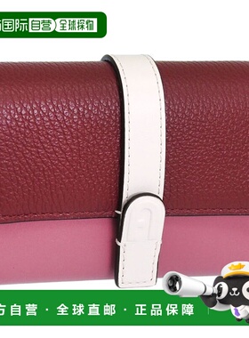 日本直邮FURLA 女士三折钱包红色和米色皮革FURLA GRAZIA COMPACT