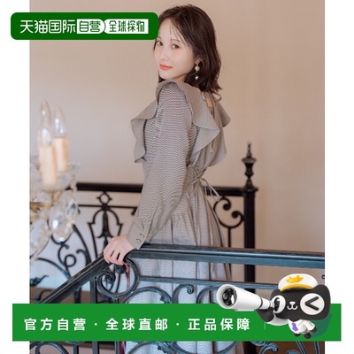 1h可退 日本直邮WILLSELECTION 女装 方领系带褶裥拼接长裙 20082