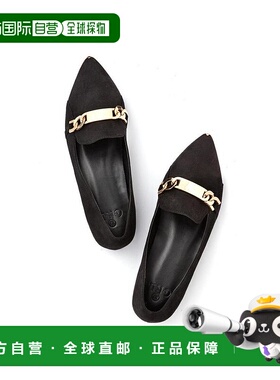 日本直邮日潮 GRL 链条装饰绒面平底鞋 gd407乐福鞋一脚蹬