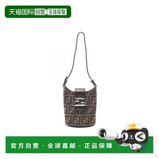 日本直邮中古Fendi芬迪女包A级95新Shoulder bag肩包帆布单肩包棕