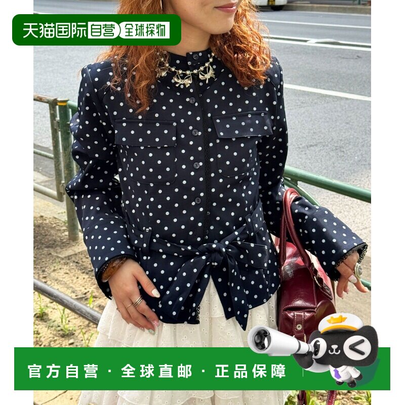 日本直邮CIAOPANIC 女士 波点立领系带衬衫式夹克 CPZ1062104A000图片
