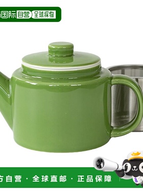【日本直邮】波佐见烧KOMON陶瓷茶壶 附不锈钢滤茶器500ml绿色