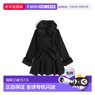 日本直邮GRL毛绒领口袖口可拆卸含腰带A字廓形皮草大衣外套ZE913