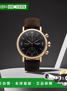 日本直邮MADISON NEW YORK 7th Avenue 男士计时码表玫瑰金黑色 M