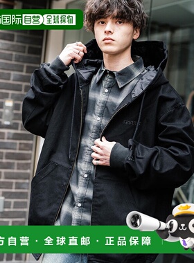 日本直邮Rocky Monroe 纯色宽松男士连帽拉链夹克外套 [14287 RK6