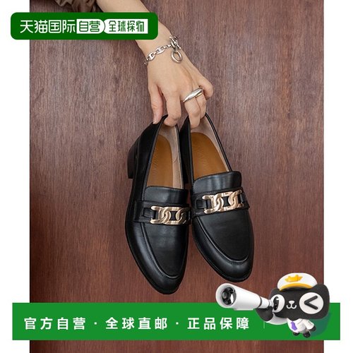 日本直邮RANDA 真皮皮革链条装饰乐福鞋 RA041BW016552 黑色