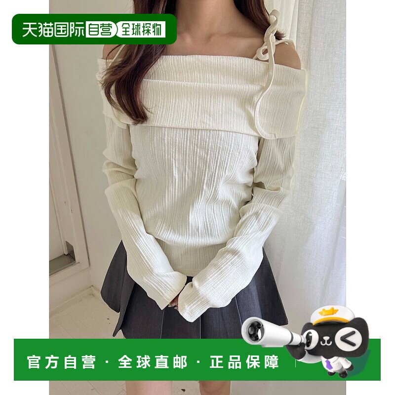 日本直邮PHILLY 女装 蝴蝶结露肩修身短款上衣 PW【付后1h可退】