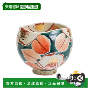 日本直邮九谷烧一福碗（小）釉面山茶花 / 国藏窑 日本餐具 茶具