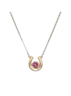 日本直邮日潮 Star JewelryK10 马蹄形粉红碧玺项链番号:2JN1075