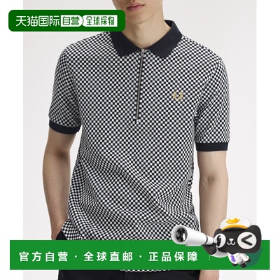 日本直邮FRED PERRY 男女同款 棋盘格纹全棉Polo衫 M2399