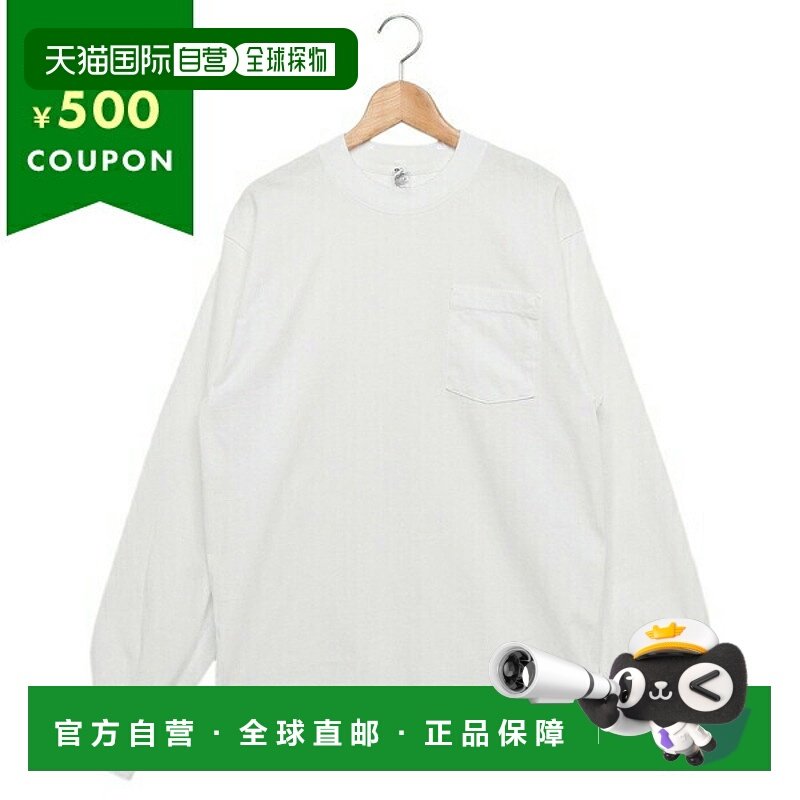 日本直邮Los Angeles Apparel 男士长袖口袋 T 恤裁剪衫白色 LosA