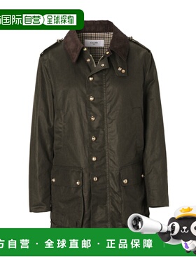 日本直邮Celine 女士绿色蜡面猎装夹克 货号 2w960 129p 02zk