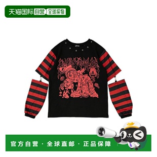 日本直邮日潮 ACDC RAG PUNKY兔子 长袖T恤 RED条纹假两件