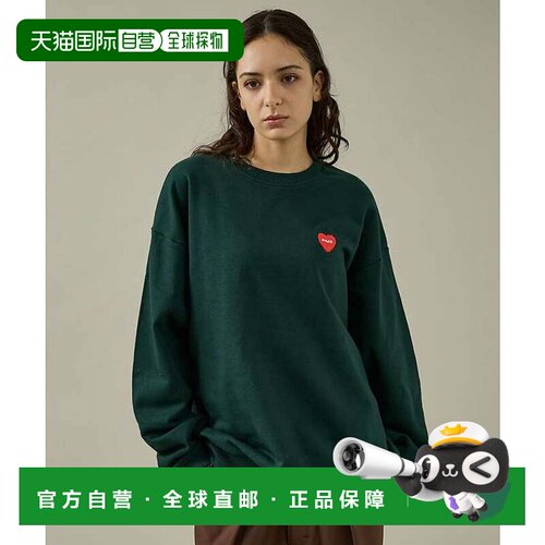 日本直邮ABAHOUSE POLER 爱心标志刺绣圆领卫衣 绿色