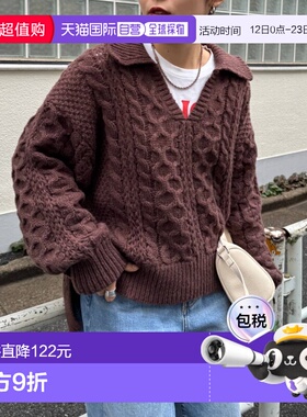1h可退 日本直邮CIAOPANIC TYPY 女装 宽松V领 编织感半高领针织
