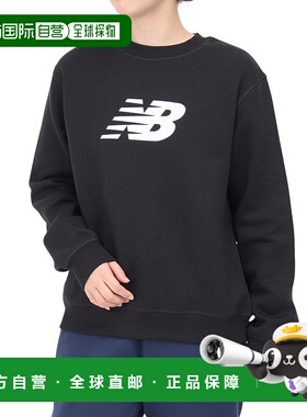 日本直邮New Balance 女士运动抓绒带logo圆领起毛T恤 WT43526BK