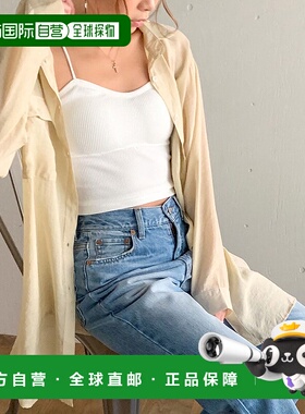 日本直邮JUNOAH 大码开衩透明衬衫 JU5602EW01836长袖