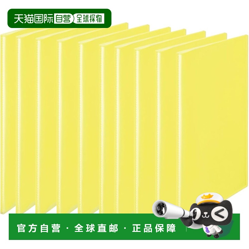 【日本直邮】Plus File 简易透明文件夹 A4 竖式 10格 10册 黄色