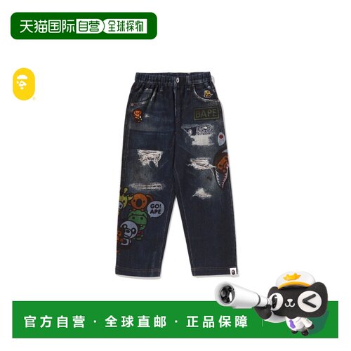 日本直邮A BATHING APE BABY MILO FRIENDS DENIM PRINT SWEAT PA