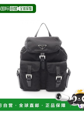 日本直邮中古Prada普拉达女包S级99新Backpack背包尼龙双肩包黑色