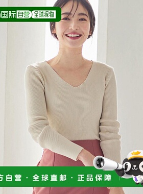 【日本直邮】KOBELETTUCE罗纹针织衫[V领][C2717](Ecru)秋冬女毛